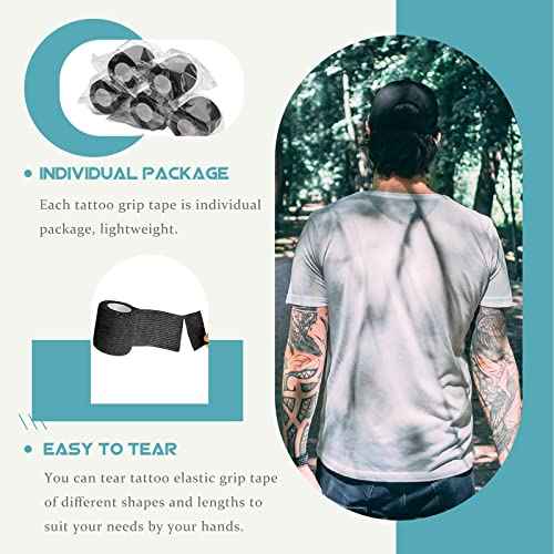 WZPB Large Tattoo Pen Machine Covers with Grip Tapes - 200Pcs 2.56 * 7.08 inch Pink Tattoo Machine Bags and 4Pcs Grip Wrap Tattoo Pen Bags Disposable Self-adhesive Bandage