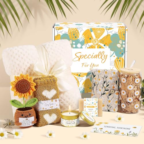Self Care Gifts for Women Gift Baskets£¬Sending Sunshine Thinking of You Care Package Spa Gift Sets, Birthday Christmas Gifts for Women Best Friends Mom Sister Wife Grandma Her