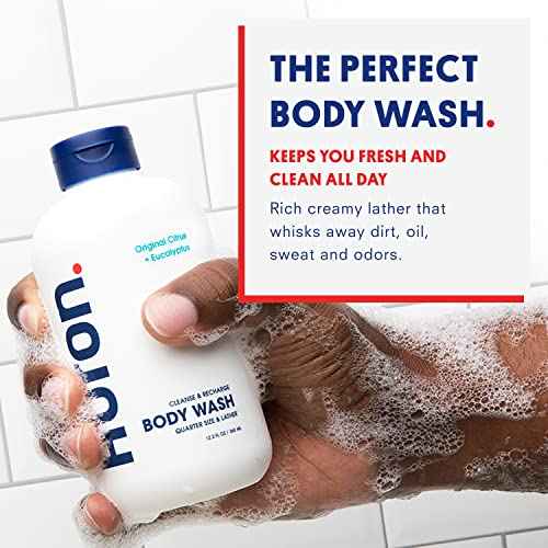 Huron Men¡¯s Moisturizing Body Wash ? Crisp & Invigorating Scent of Citrus, Eucalyptus, Mint, & Aromatic Greens - Coconut Oil, Vitamin E & Witch Hazel ? Vegan, Cruelty-Free - 12.2 fl oz (2 Pack)