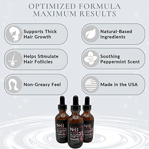 N+B Hair Growth Serum - Helps Promote Thicker, Fuller, & Healthier Hair w/Biotin, Natural-Based Formula, Helps Prevent Hair Fall & Thinning, For Women In All Hair Types - (2oz.) (6-Pack)