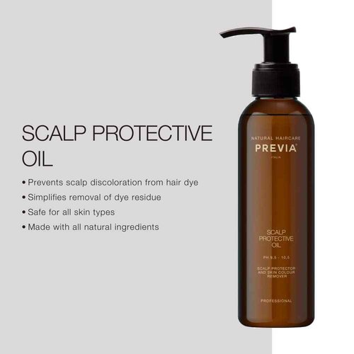PREVIA Scalp Protective Oil Professional Scalp Protector & Hair Color Remover for Dyed Hair Prevents Scalp Discoloration Vegan Natural Ingredients 6.7 oz