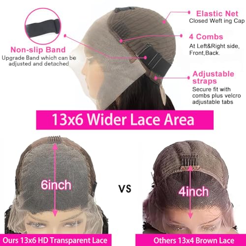 200% Density 22 Inch 13x6 Deep Wave Lace Front Wigs Human Hair Curly HD Lace Front Human Hair Wig Pre Plucked 100% Real Human Hair No Synthetic Blend No Tangle No Shedding Triple Lifespan 3X