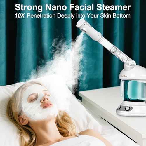 Facial Steamer, Nano Ionic Face Steamer for Facial Deep Cleaning Portable Ozone Steamer with Extendable 360¡Æ Rotating Arm, Humidifier for Home Salon Spa or Personal Care (Blue)