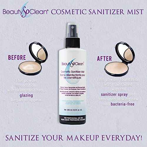Cosmetic Sanitizer Mist - (8.0 oz.) Makeup Sanitizing Spray for Powder-based Makeup Palettes & Pressed Cream Foundations, Bronzers, Concealers, Blushes, Eyeshadows.