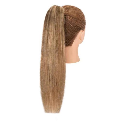 TESS Human Hair Claw Clip Ponytail Extension Real Remy Hair long ponytail extension for Women Straight, 18 Inch, Chocolate Brown Mixed Light Brown