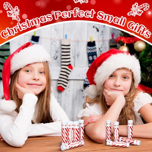 50 Pack Christmas Lip Balms Bulk Christmas Candy Peppermint Cane Scented Holiday Flavor Lip Balm Gifts Xmas Party Gifts Bulk Xmas Items Stocking Stuffers for Women Men Staff Employee (Candy)