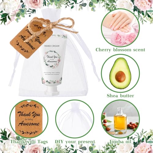 72 Sets Employee Appreciation Gifts Bulk Christmas Gifts for Coworkers Thank You Hand Cream Gift Appreciation Inspirational Travel Hand Lotion for Volunteer Staff Holiday Christmas(Thank)