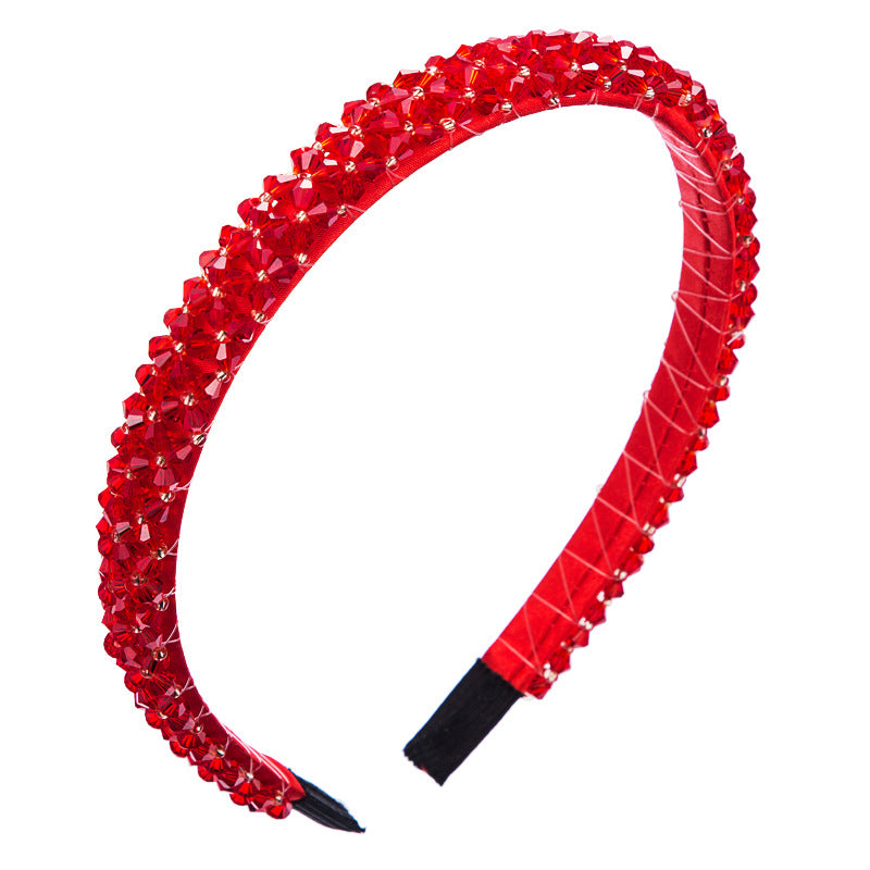 Crystal Beaded Fabric Headband for Women