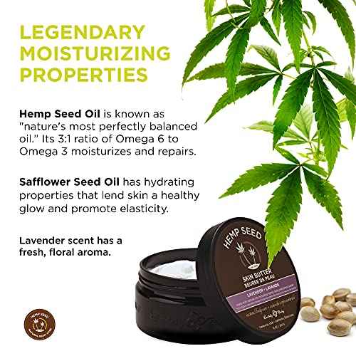 Hemp Seed Skin Butter - 8 oz. - Total Body Moisturizer - Hemp Seed Oil, Jojoba Oil, Shea Butter - Vegan & Cruelty Free