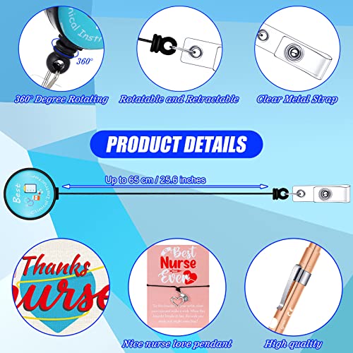 72 Pcs Christmas Nurses Gifts Bulk Nurses Week Appreciation Gift Women with Socks Makeup Bags Penlight Badge Reels Headband Bracelet Hair Rope for Employees Doctors Team Nursing Pharmacists Staff