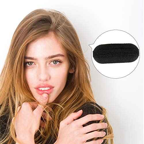 11 Pieces Hair Bump Sponge Volume Hair Bases Set Bump It Accessory for Volume Insert Styling Tools up Combs Clips Sponge Bun Updo Accessories for Women DIY Hairstyles(Black, Brown)