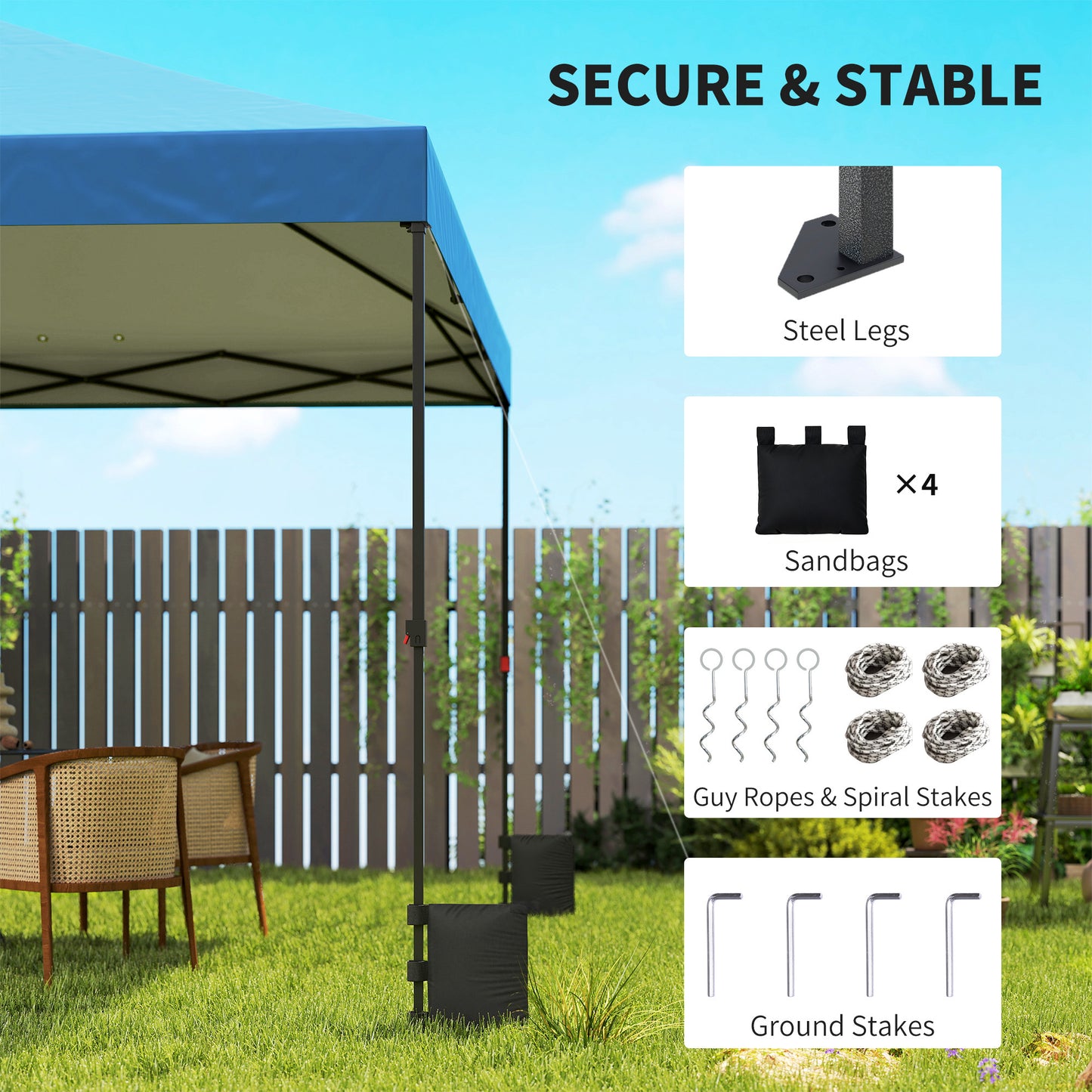 10x10 ft Portable Pop Up Canopy Tent with Roller Bag - Dark Blue