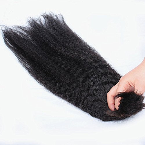 Hesperis Brazilian Afro Kinky Straight Hair 10A Mink Brazilian Virgin Hair Human Braiding Hair Bulk No Weft Brazilian Kinky Straight 100g Per Bundle (20inch, natural color)