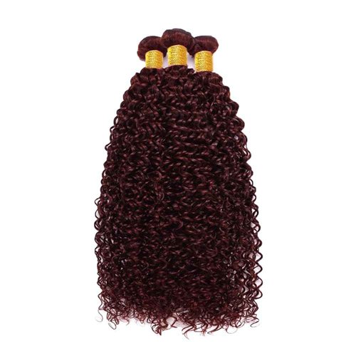 Condescension Human Hair Bundles Burgundy 99J Jerry Curly 24 26 28 Inch Bundles Human Hair 100% Unprocessed Burgundy Soft Sewn In Hair with Double Weft for Black Women