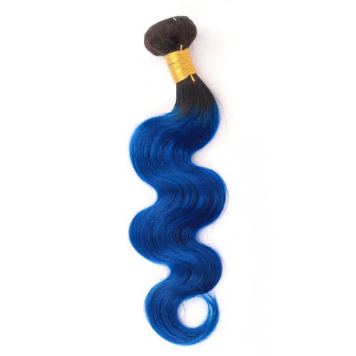 Ombre Blue Body Wave Bundles Black To Blue Human Hair 3 Bundles Brazilian 100% Unprocessed Virgin Extensions Double Weft Bundle 20 22 24 Inch