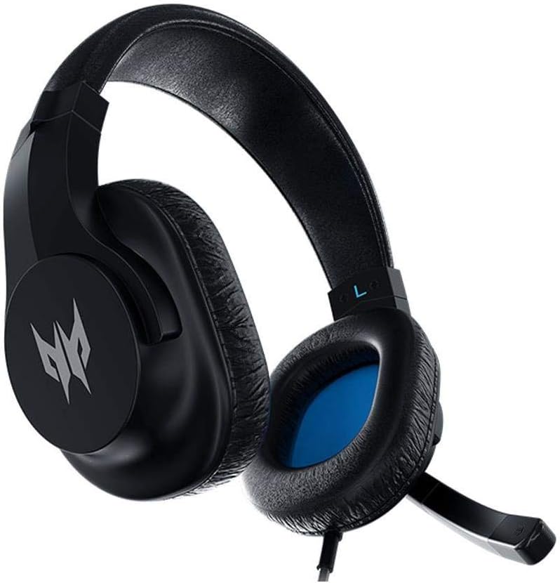 Acer Nitro Gaming Headset II: 50mm Drivers | Retractable Omni-Directional Noise-Canceling Microphone with On-Cable Controls | Over-Ear Design with RGB Lights, (Pack of 1)