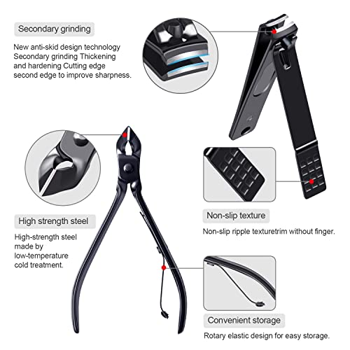 FIXBODY Nail Clippers for Men, Nail Grooming Kit, Manicure Kit Gift for Men, Nail Clippers Set for Women, Fingernail Clippers and Toenail Clippers