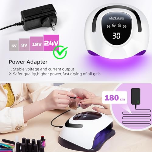 268W LED UV Light Dryer for Nails Gel Polish with 57 Lamp Beads 4 Timer Setting & LCD Touch Display Screen, Auto Sensor, Professional Nail Lamp