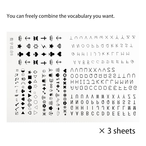 30 Sheet Alphabet Temporary Tattoo Stickers Finger Tattoos Black English Letters DIY Name Tattoo Cross Crown Tattoos Wrist Finger Body Art Fake Tattoo Kit for Adults Women Men and Kids