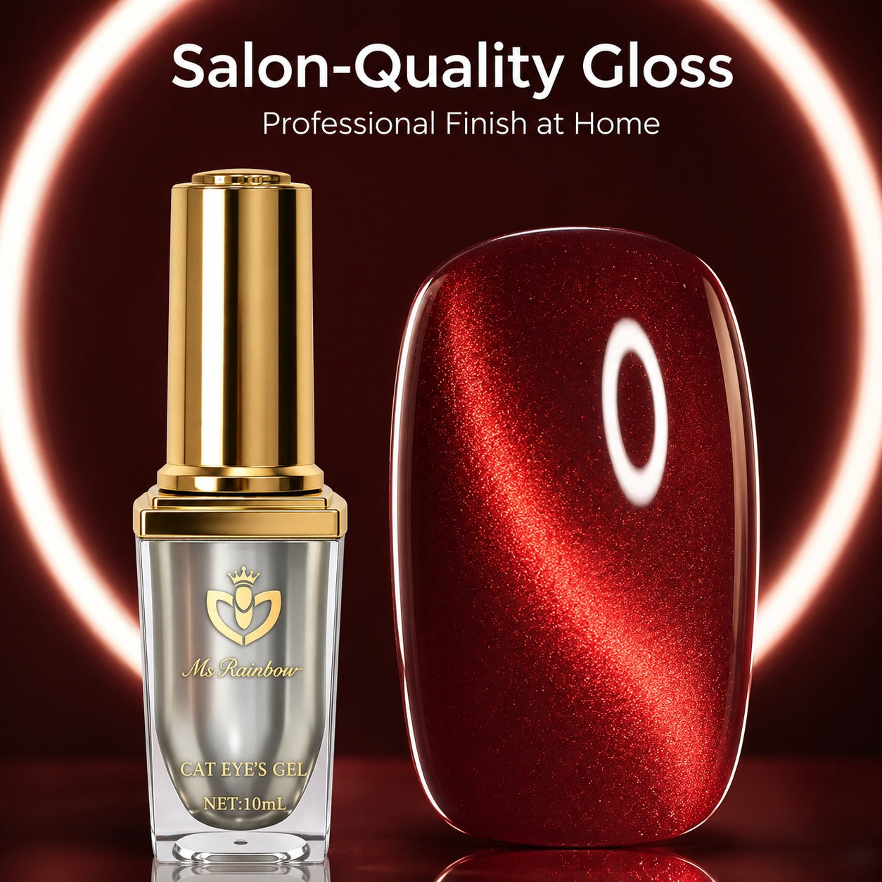 Rainbow Starry Cat Eye Gel Polish - 10ml Magnetic Shimmer Nail Gel