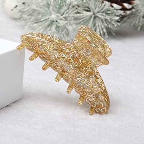 3Pcs Christmas Hair Claw Clips for Women Girls Green Gold Hair Clips Cute Rhinestone Red Hair Claws Christmas Hair Accessories