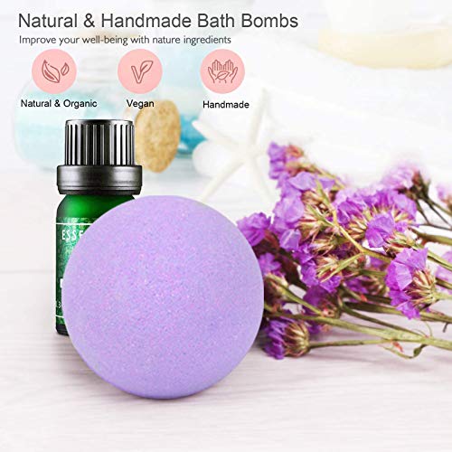 36 Organic Bath Bombs Gift Set, Natural Mini Handmade Bath Bombs for Women, Girls, Men, Kids Safe Bubble, Rich Essential Oils Spa Bath Fizzies for Moisturizing Dry Skin, Relaxing Scents