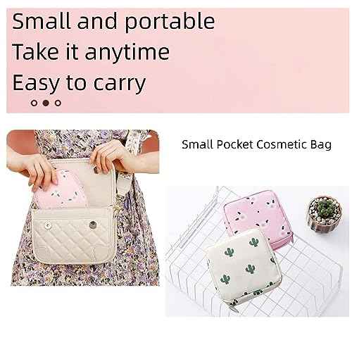 2PCS Mini Makeup Bag,Cute Pocket Cosmetic Bag,Portable Small Make Up Bags for Women,Travel Cosmetic Bag Small Makeup Pouch,Mini storage bag for Sanitary pad,coin,lipstick,jewelry