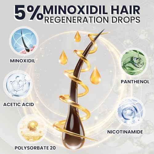 5% Minoxidil for Men Hair Growth Serum Topical Minoxidil Beard Hair Regrowth Thicker Prevent Hair Loss for Thicker Longer Fuller Healthier Hair 3 Bottles of 2oz