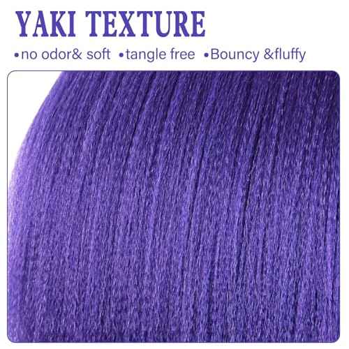 2 Packs Purple Ponytail Extension with Elastic Tie for women, 26 inch Wrap Around Braid Hair Extensions Halloween Costume Cosplay