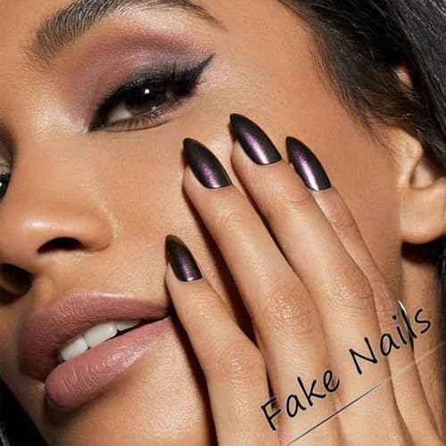 24Pcs Christmas Press on Nails Medium Square French Tip Fake Nails Snowflakes Gold Glitter Glossy Design Winter Glue on Nails Christmas False Nails Coffin Nails Tip Full Cover Acrylic Nail for Women