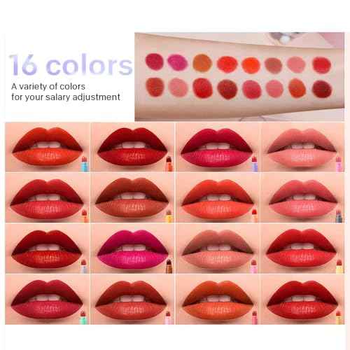 16 Pcs Mini Pills Lipstick Capsule Set, Waterproof Long Lasting Mini Matte Lipstick Set, Cute Capsule Velvet Matte Lipstick Set, Lipstick Bulk for Women