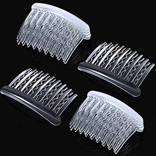 Gejoy 12 Pieces Plastic Teeth Hair Combs Tortoise Side Comb Hair Accessories(Transparent)
