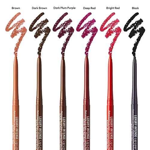 KISS NEW YORK Professional Lip Liner, Long-Lasting Luxury Intense Lipliner, Creamy Retractable Easy to Use Richly Pigmented Lip Liner Pencil 3 PCS (Dark Brown)