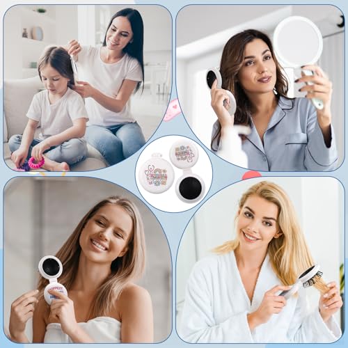 Meanplan 12 Pcs Medical Assistants Gifts Bulk MA Folding Hairbrushes with Mirror Medical Assistant Appreciation Gifts for MA Week Doctor Nurse Accessories Christmas Party Favor