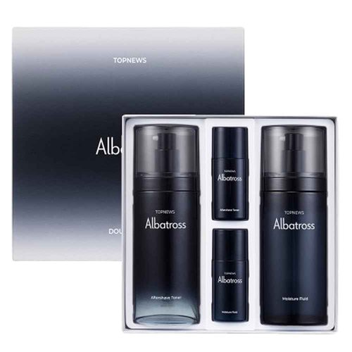 CHARMZONE Albatross Skincare for Men Aftershave Toner and Emulsion Set Father's Day Gift Set Hydrating Moisturizing Nourishing Toner+ Fluid + Travel size Total of 10.5 fl.oz