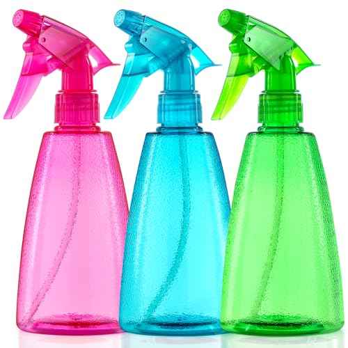 Bealee Spray Bottles 3-Pack, 16 Oz, Mist & Stream, Plastic Water Spray Bottle for Hair, Essential Oils, Plants, Cleaning Solutions, BBQ, Cat Dog Correction Behavior - Leak Proof - Empty Spray Bottles