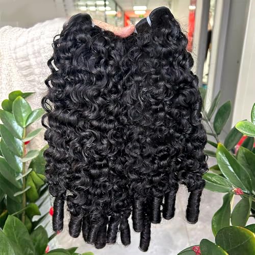 PerisModa 15A Raw Burmese Curly Bundles 100% Human Hair Bundles Pix Curly Bundles Unprocessed Human Hair Extensions 22 Inches 1PC 100% Unprocessed Virgin Water Wave Hair For Women Natural Black