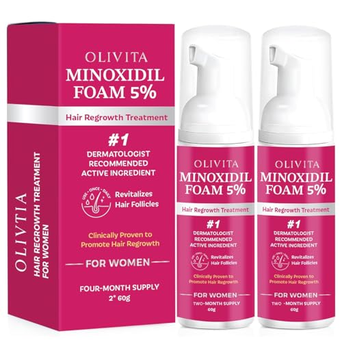 5% Minoxidil Foam for Women Hair Growth: Extra Strength Hair Regrowth Treatment ? Revitalize Hair Follicles & Regrow Thicker, Fuller Hair ? Hair Loss Solution - 2x60ML