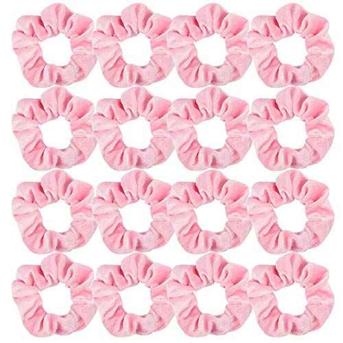 WHAVEL Pink Scrunchies, Pink Party Favors Hair Scrunchies Velvet Scrunchy Hair Ties Valentines Galentines Day,16 Pieces