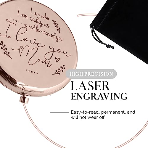 Mother of the Bride Gifts from Daughter, Compact Mirror, Mother of the Groom Gifts from Son, Sentimental Gifts for Mom, Birthday Gifts for Mom from Daughter, Personalized Gifts for Mom (RG)