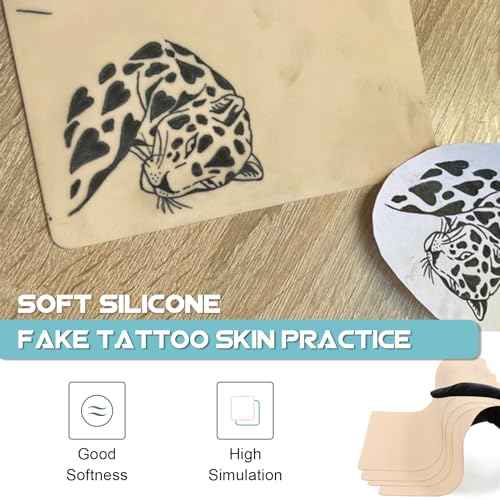 WZPB Tattoo Skin with Transfer Paper - 40Pcs Fake Skin and Stencil Paper Kit Including 20Pcs Double-Sided Practice Skin and 20Pcs Tattoo Transfer Paper for Beginners and Artists