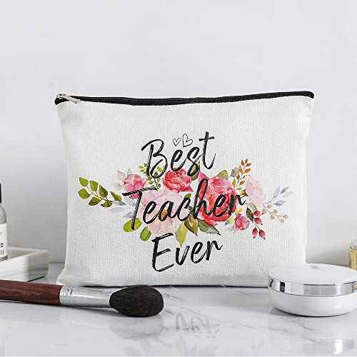 Charmoly Teacher Appreciation Gifts Teacher Gifts Best Teacher Ever Teacher Gifts for Women Teacher Makeup Bag Pouch