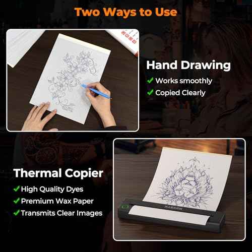 MUNBYN Tattoo Transfer Paper 100 Sheets, A4 Size Tattoo Stencil Paper, 4-Layer Stencil Papers for Tattooing, Tattoos Kit Supplies, Compatible with ITP05/ITP06/M08F/P90/MHT-P8009 Printer