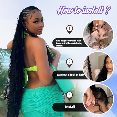 Deep Wave Human Braiding Hair for Boho Braids ? 18 Inch 120g 3 Bundles/Pack Natural Black, 100% Unprocessed 12A Brazilian Virgin Hair Bulk, No Weft, Wet & Wavy Curly Knotless Extensions