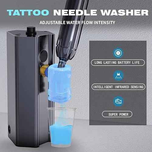 Second generation tattoo needle cleaner, automatic sensor, tattoo equipment, tattoo color washing, tattoo needle cleaning, needle washer, suitable for tattoo beginners and artists