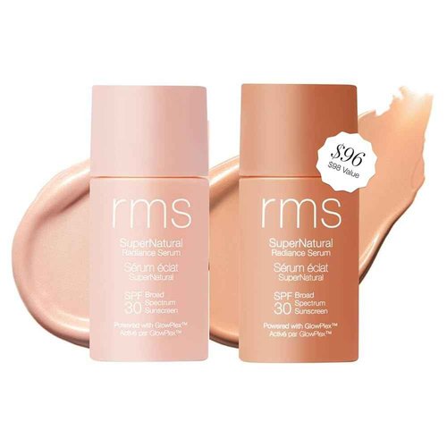 RMS Beauty SuperNatural Radiance Serum Broad Spectrum Sunscreen, SPF 30 (Light Aura & Medium Aura)