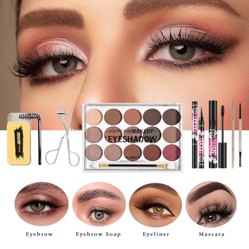 37 Pcs All in One Makeup Kit for Women Full Kit, Makeup Gift Set for Beginners Teenager, Multipurpose Makeup Set Includes Eyeshadow Palette Contour Stick Cosmetic Brush (A204)