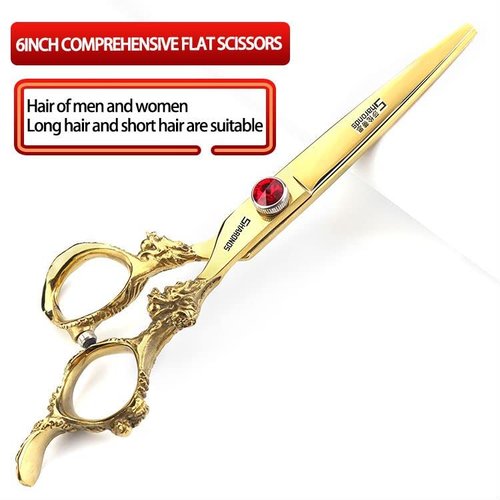 5.5/6 /7 Inch Purple Dragon Knight Professional Japanese Hair Scissors Barber Scissors Set (6 inch 3pc-B)