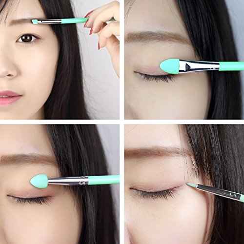 LORMAY 7 Pcs Silicone Brush Applicator Kit for UV Resin Epoxy Art Crafting and Cream Makeup Products (Mint Green)