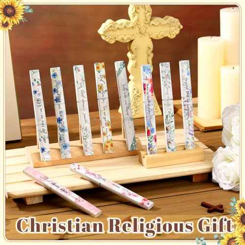 10 Pack Christian Gifts for Women Bulk Bible Verse Crystal Glass Nail File for Natural Nails with Case Double Sided Church Floral Scripture Glass File Christian Religious Gift for Women Adults